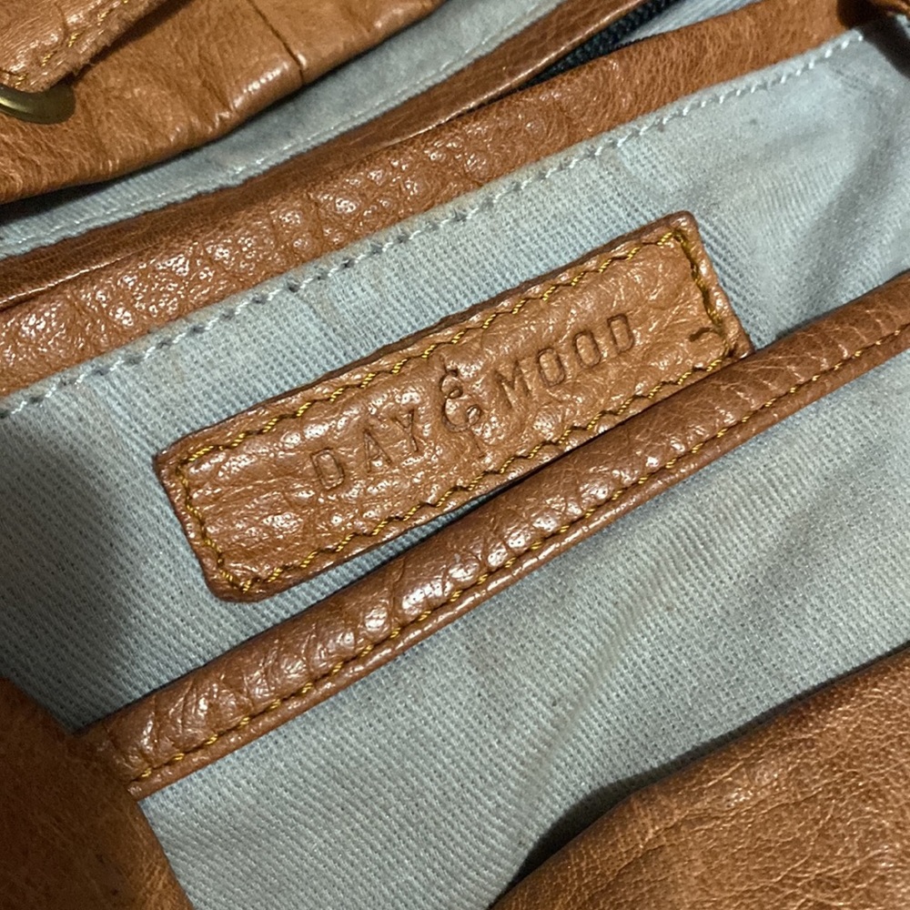 Day & Mood By Anthropologie Brown Leather Fringed Bac… Gem
